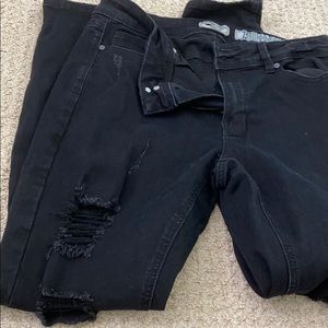 black ankle ripped skinny jeans size 13